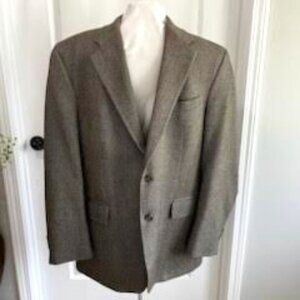 Vtg Chaps Ralph Lauren Men's 38 Wool Suit Jacket Brown 2 buttons